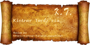 Kintner Terézia névjegykártya